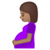安卓系统里的孕妇：中等肤色emoji表情