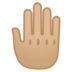 安卓系统里的竖起来的手背：中等浅肤色emoji表情