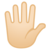安卓系统里的手指张开的手：浅肤色emoji表情