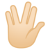 安卓系统里的手指分开的手礼：浅肤色emoji表情