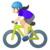 安卓系统里的女子自行车：浅肤色emoji表情