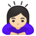 安卓系统里的女性鞠躬：浅肤色emoji表情