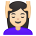 安卓系统里的女性按摩：浅肤色emoji表情