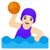 安卓系统里的女子水球：浅肤色emoji表情