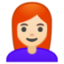 安卓系统里的女：浅肤色，红头发emoji表情