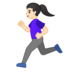安卓系统里的女子跑步：浅肤色emoji表情