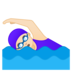 安卓系统里的女子游泳：浅肤色emoji表情