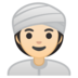 安卓系统里的戴头巾的女人：浅肤色emoji表情