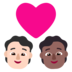 Windows系统里的情侣: 成人成人较浅肤色中等-深肤色emoji表情