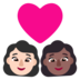 Windows系统里的情侣: 女人女人较浅肤色中等-深肤色emoji表情