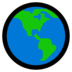 Windows系统里的展示美洲的地球emoji表情