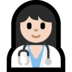 Windows系统里的女保健员：浅肤色emoji表情