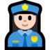 Windows系统里的女警官：浅肤色emoji表情
