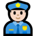 Windows系统里的男警官：浅肤色emoji表情