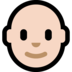 Windows系统里的男：肤色浅，秃顶emoji表情