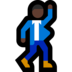Windows系统里的男子舞蹈：深色肤色emoji表情