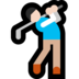 Windows系统里的男子高尔夫：浅肤色emoji表情