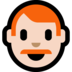 Windows系统里的男士：浅肤色，红发emoji表情