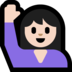 Windows系统里的举手的女人：浅肤色emoji表情