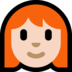 Windows系统里的女：浅肤色，红头发emoji表情