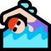 Windows系统里的女子游泳：浅肤色emoji表情