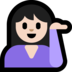 Windows系统里的单手举起的女人：浅肤色emoji表情