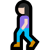 Windows系统里的行走的女人：浅肤色emoji表情