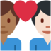 Twitter里的情侣: 男人男人较浅肤色中等-深肤色emoji表情