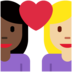 Twitter里的情侣: 女人女人较深肤色中等-浅肤色emoji表情