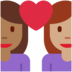 Twitter里的情侣: 女人女人中等-深肤色中等肤色emoji表情