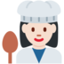Twitter里的女厨师：浅肤色emoji表情