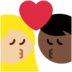 Twitter里的亲吻: 女人男人较深肤色中等-浅肤色emoji表情