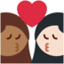 Twitter里的亲吻: 女人女人中等-深肤色较浅肤色emoji表情