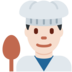 Twitter里的男厨师：浅肤色emoji表情