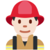 Twitter里的男消防员：浅肤色emoji表情