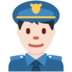 Twitter里的男警官：浅肤色emoji表情