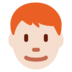 Twitter里的男士：浅肤色，红发emoji表情