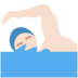Twitter里的男子游泳：浅肤色emoji表情