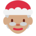 Twitter里的女圣诞老人：中等肤色emoji表情