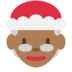 Twitter里的女圣诞老人：中黑肤色emoji表情