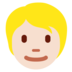 Twitter里的人物：浅肤色，金发emoji表情