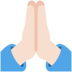 Twitter里的双手合十、祈祷的手：浅肤色emoji表情