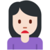Twitter里的女人皱眉：浅肤色emoji表情