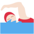 Twitter里的女子游泳：浅肤色emoji表情
