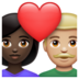 WhatsApp里的情侣: 女人男人较深肤色中等-浅肤色emoji表情