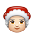 WhatsApp里的女圣诞老人：浅肤色emoji表情