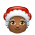 WhatsApp里的女圣诞老人：中黑肤色emoji表情