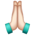 WhatsApp里的双手合十、祈祷的手：浅肤色emoji表情