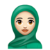 WhatsApp里的头巾女性：浅肤色emoji表情
