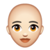 WhatsApp里的女性：肤色浅，秃顶emoji表情